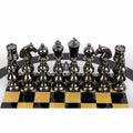 17" Minimalist Brass Metal Luxury Chess Pieces, Board and Table Set - 21" Height - Warehouse Clearance - Europe Shipping Only