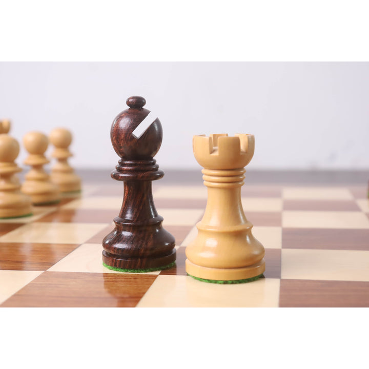 3.3" Taj Mahal Staunton Schachspiel - Nur Schachfiguren - Rosenholz & Buchsbaum