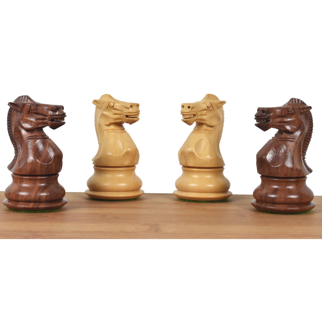 3.6" Set compatibile di scacchi professionali Staunton Chessnut Sensor - Solo pezzi di scacchi - Palissandro dorato