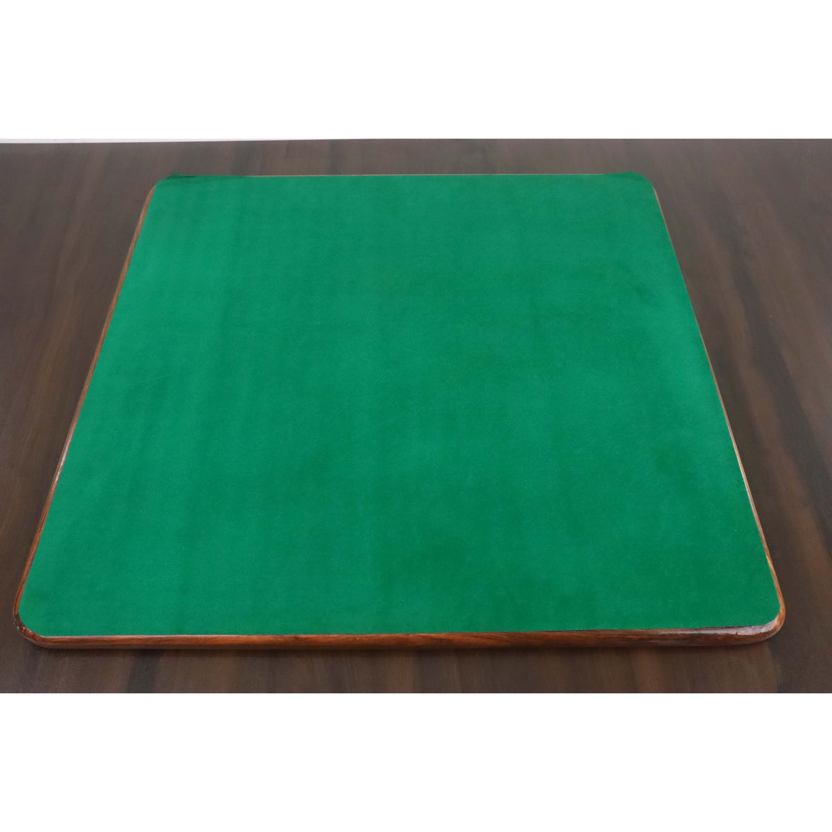 The underside of the 25-inch chess board covered with premium green felt to protect furniture surfaces.