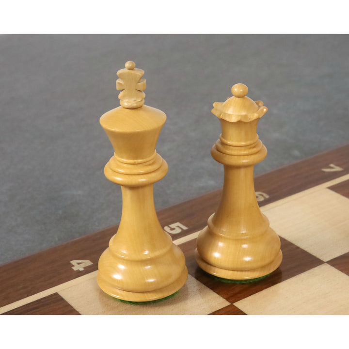 3.75" Queens Gambit Staunton Chess Set- Chess Pieces Only - Weighted Golden Rosewood - Warehouse Clearance - USA Shipping Only