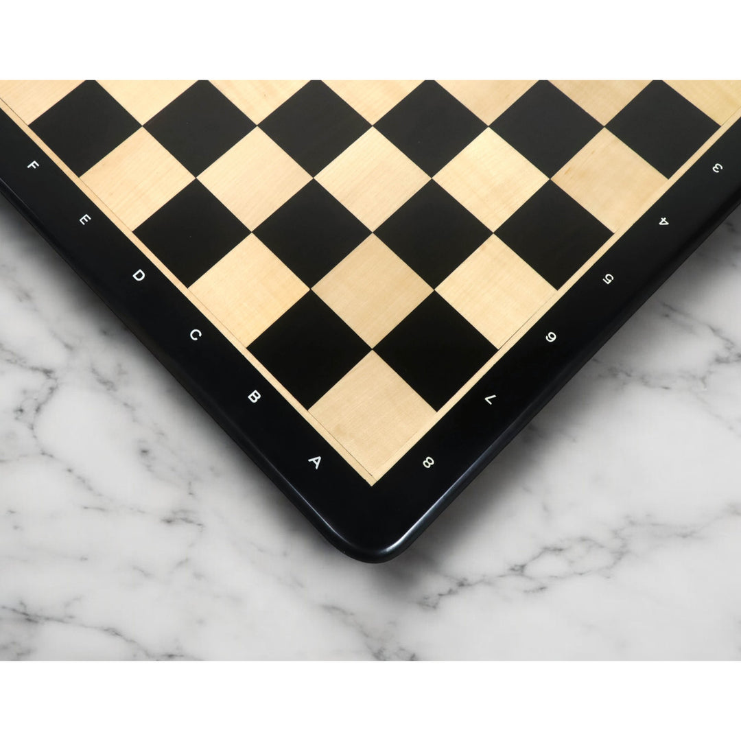 Slightly Imperfect 21" Ebony Wood & Maple Wood Chess board - Square of 55 mm - Algebraic Notations - Warehouse Clearance - Europe Shipping Only