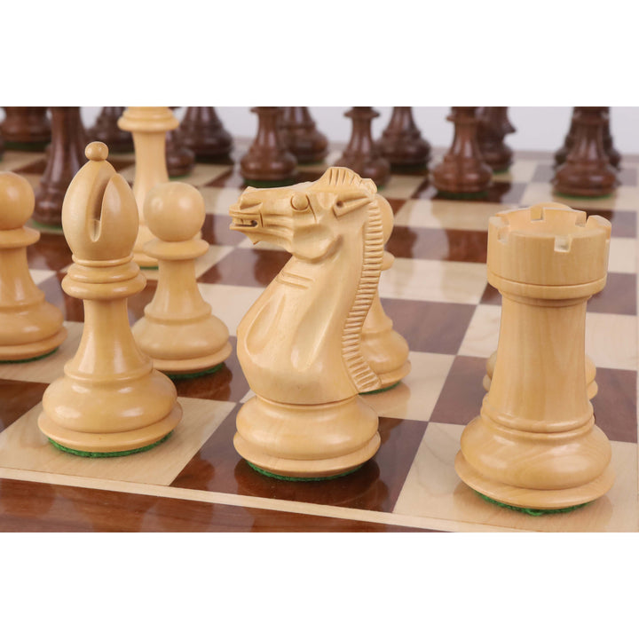Combo de pièces d'échecs Pro Staunton avec table d'échecs de tournoi en bois de 22 pouces