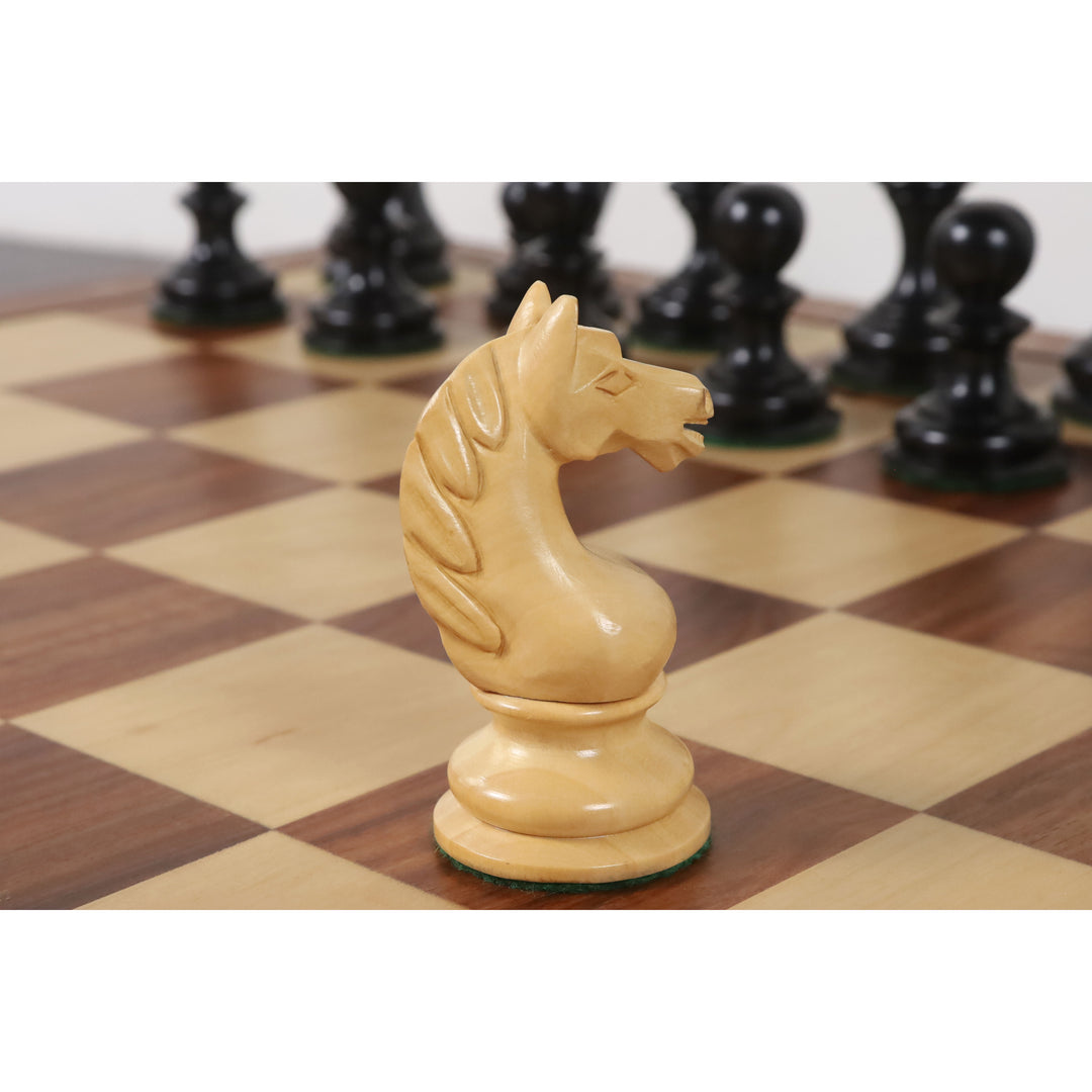 Slightly Imperfect 1933 Botvinnik Flohr-I Soviet Chess Set - Chess Pieces Only -Golden Rosewood- 3.6" King