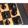 Légèrement imparfait 3.9" Jeu d'échecs Lessing Staunton - Pièces seulement - Bois d'ébène naturel et buis laqué antique