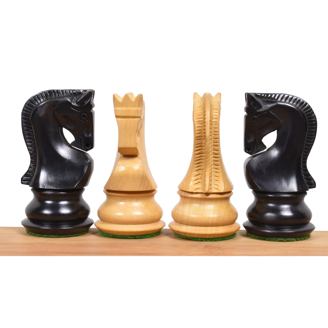 3.9" Russian Zagreb 59' Series Chess Set- Chess Pieces Only - Weighted Ebonised wood - Warehouse Clearance - USA Shipping Only