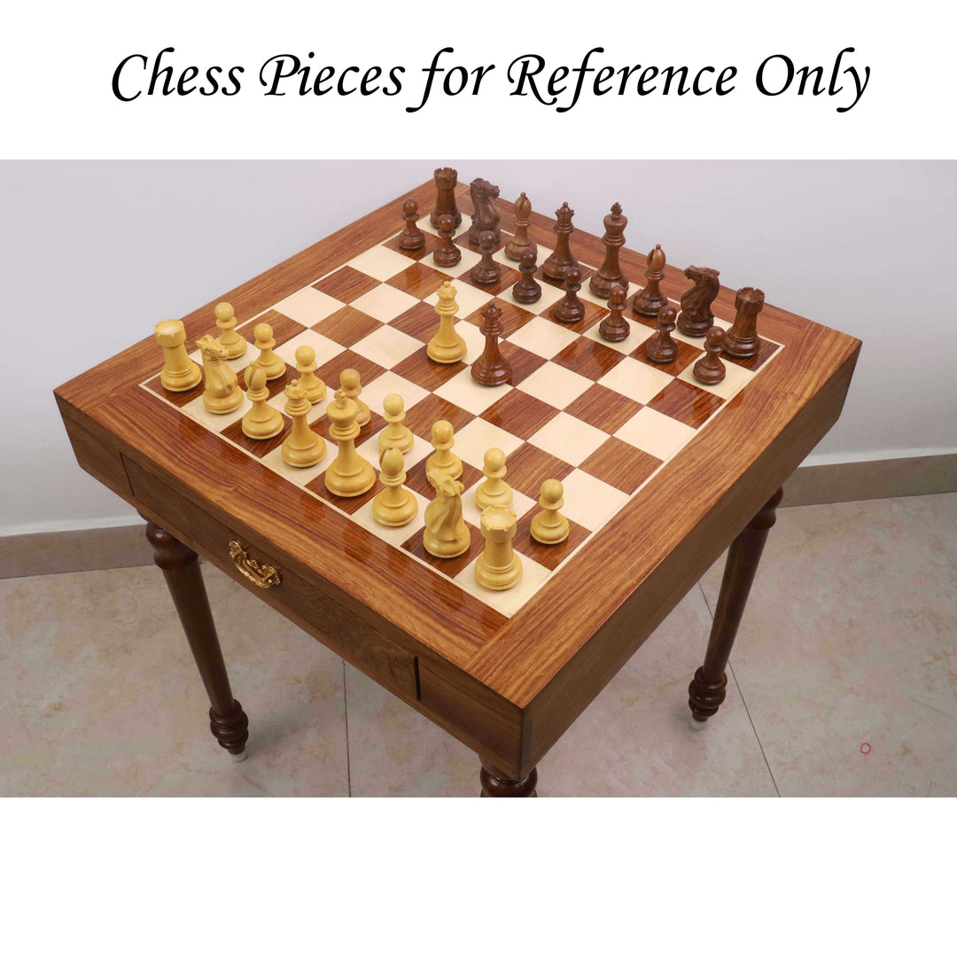23" Tournament Chess Table with Drawers - Golden Rosewood & Maple