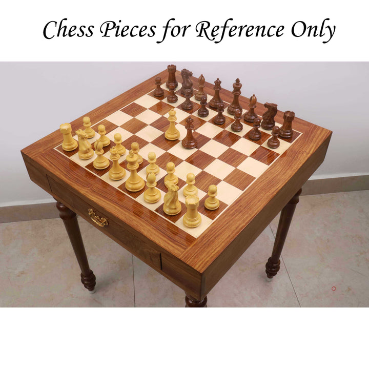 23" Tournament Chess Table with Drawers - Golden Rosewood & Maple