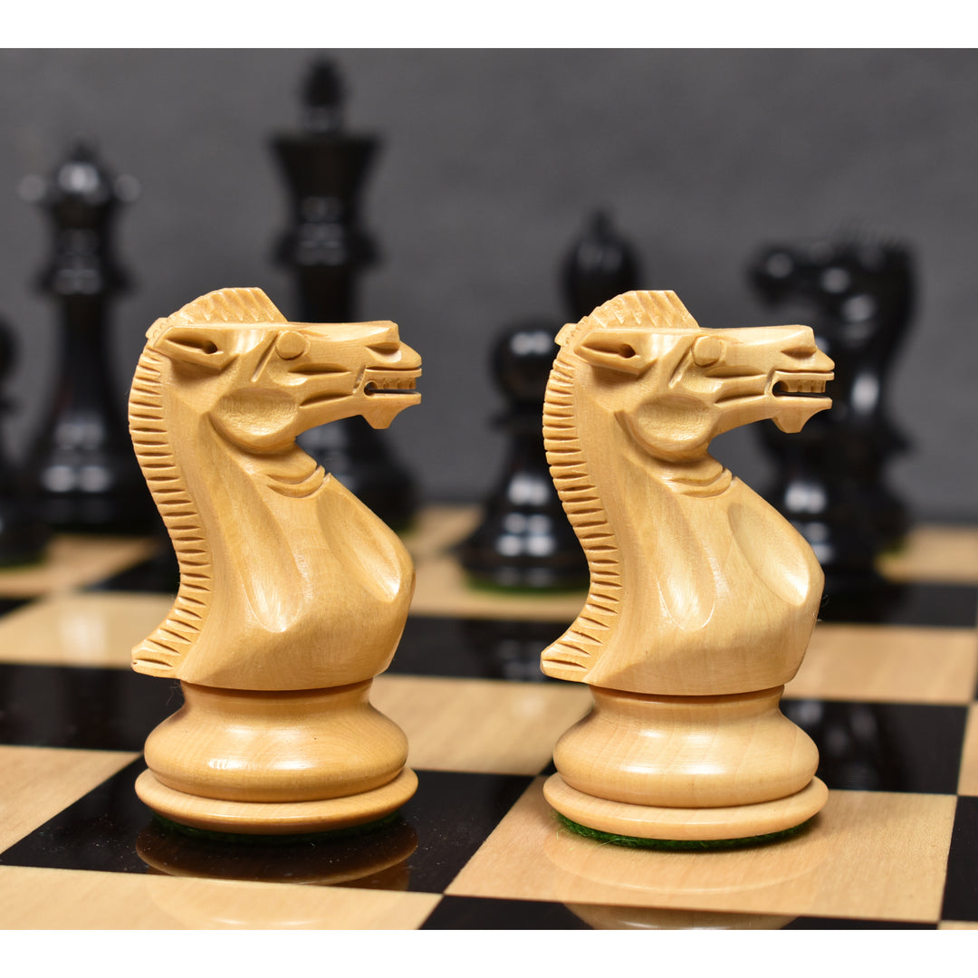Kombo 3,9" Profesjonalny zestaw szachów Staunton - figury z drewna hebanowego z planszą i pudełkiem