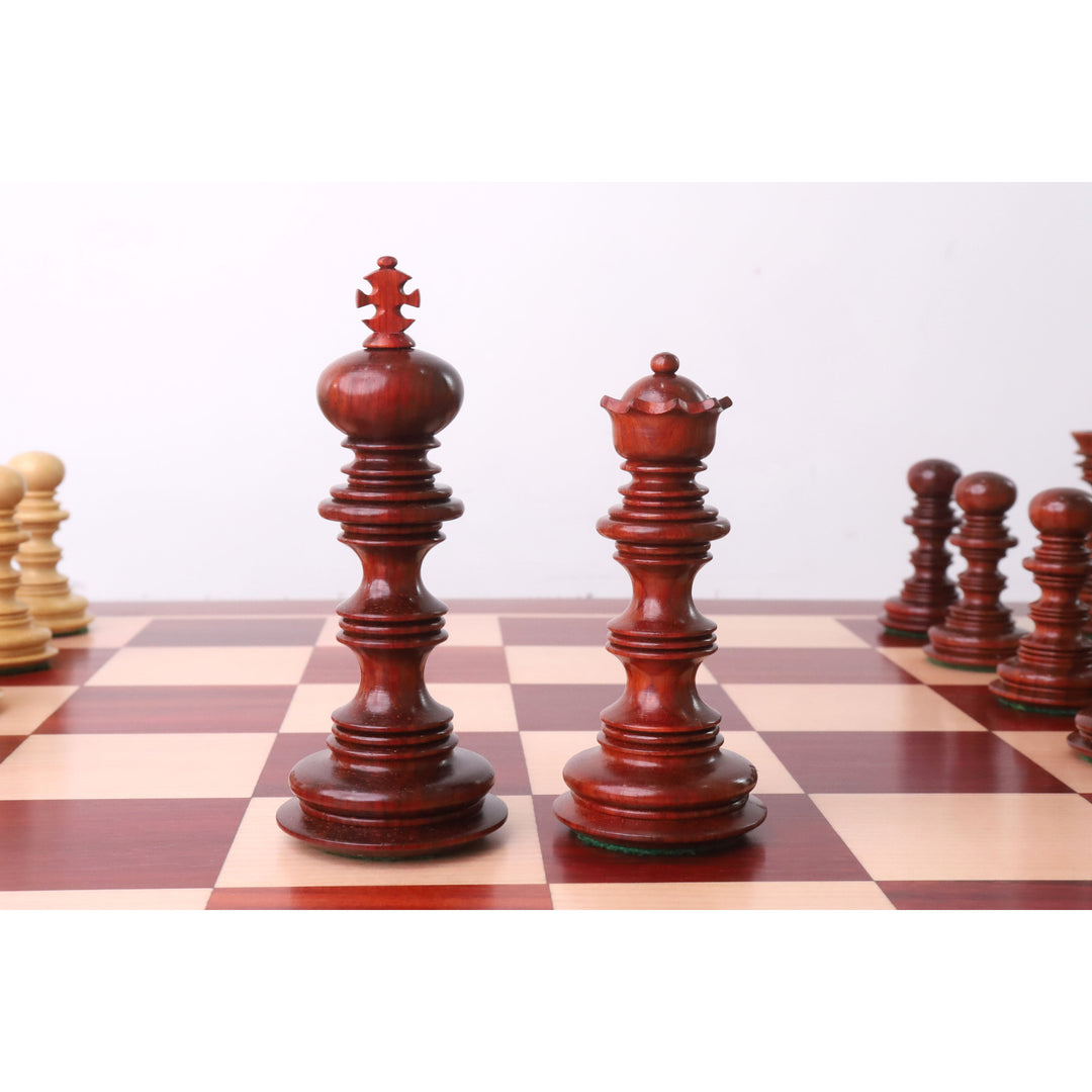 Nieznacznie niedoskonały 4,5-calowy zestaw szachów Gallant Luxury Staunton - tylko figury szachowe - potrójna waga - drewno różane Bud