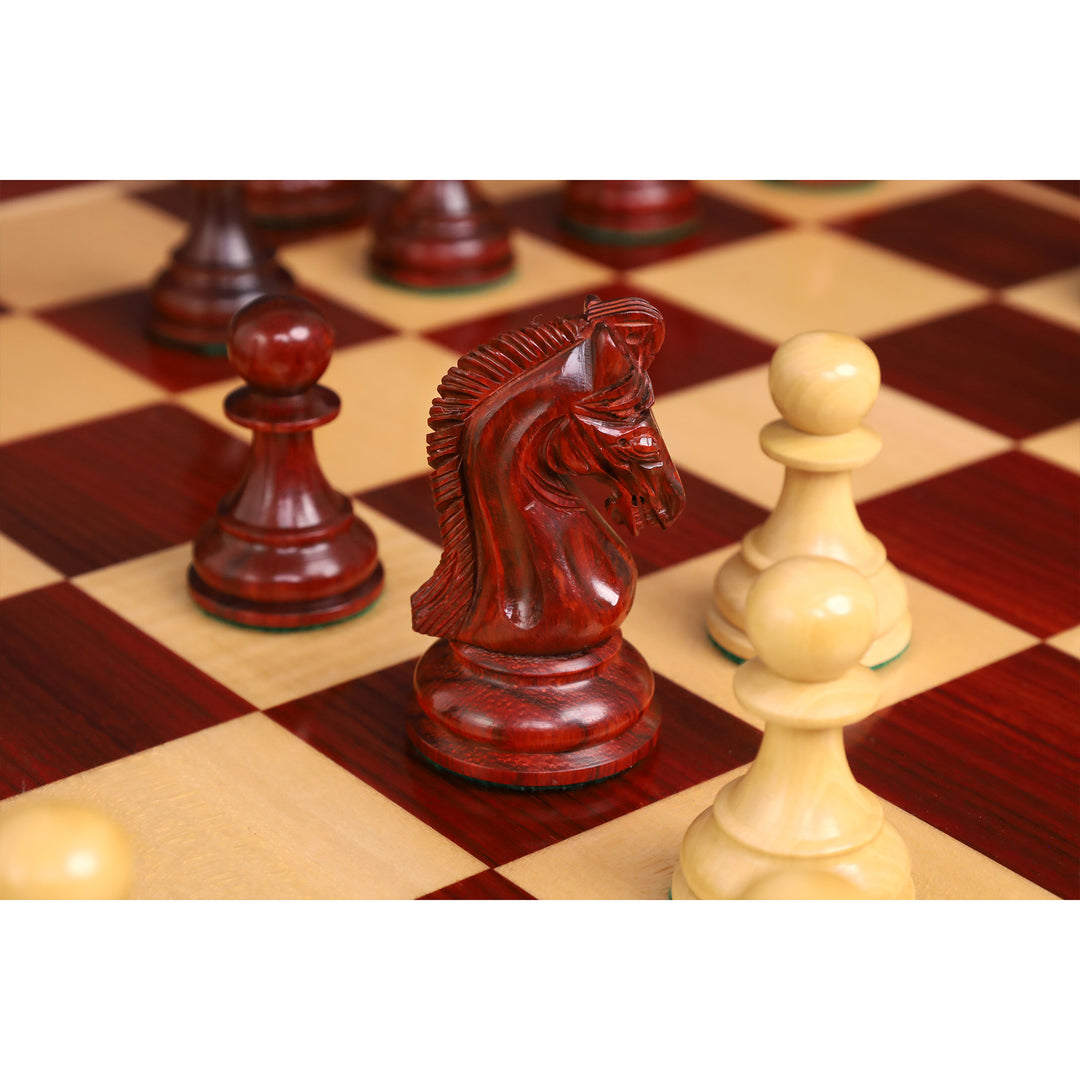 Repro 2016 Sinquefield Staunton Chess Set- Chess Pieces Only-Bud Rosewood-Triple Weight