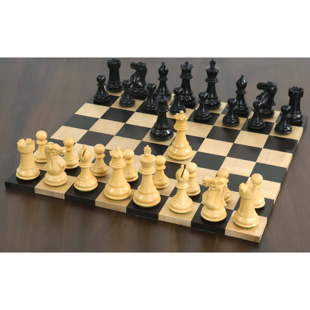 Slightly Imperfect 3" Professional Staunton Chessnut Air Sensor Compatible Set- Chess Pieces Only- Ebonised Boxwood