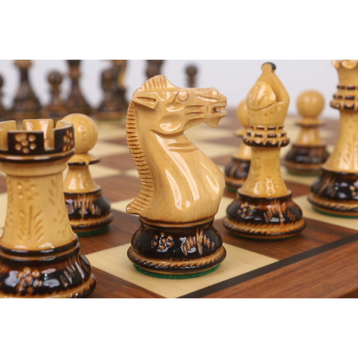20” Golden Rosewood Luxury Chess Set with 4” Hand-Carved Staunton Pieces