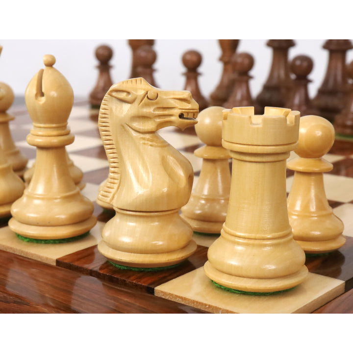 Set professionale da 3" Staunton Chessnut compatibile con il sensore d'aria - Solo pezzi di scacchi - Palissandro dorato