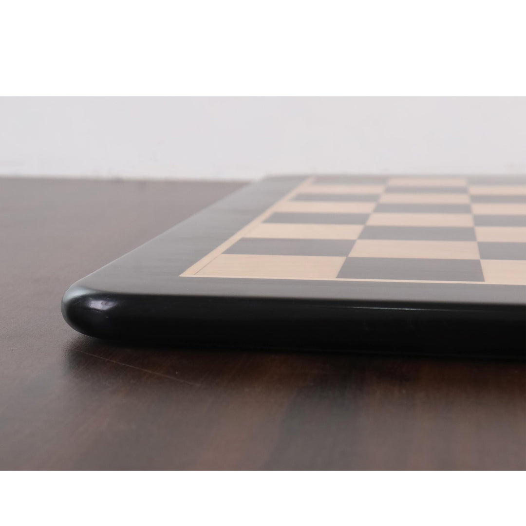 Slightly Imperfect 21" Solid Inlaid Ebony & Maple Wood Chess board - Square of 55 mm - Warehouse Clearance - Europe Shipping Only