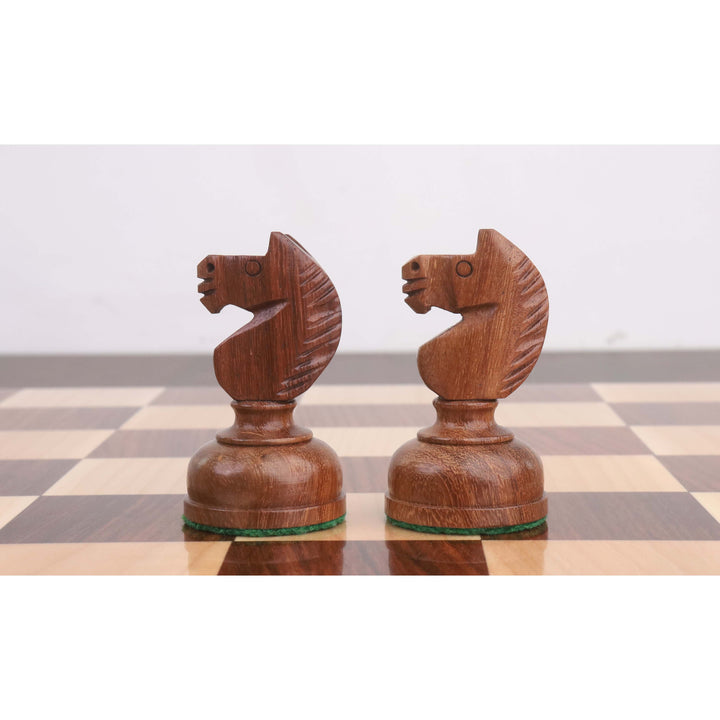Set di scacchi Staunton della serie Library da 3,1" - Solo pezzi di scacchi - Legno di bosso e acacia appesantito
