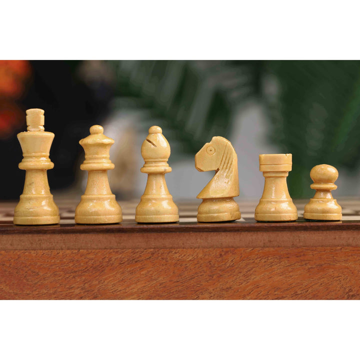 Large 10 inch Travel Chess set with Drawer - Magnetic Set - Golden Rose wood