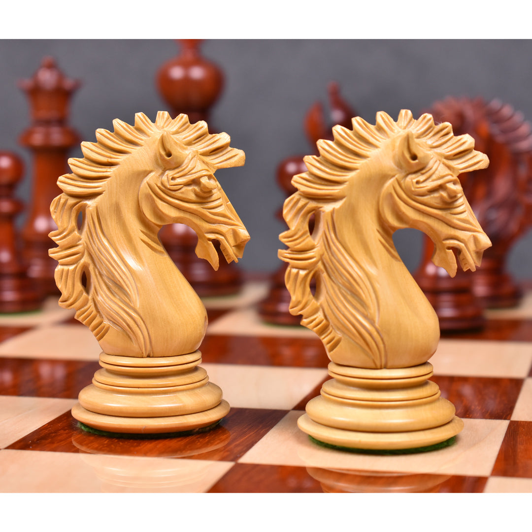 4.6" Mogul Staunton Luxury Chess Set- Chess Pieces Only - Triple Weighted Bud Rose Wood