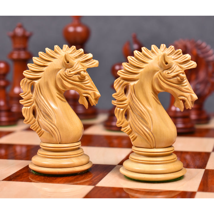 4.6" Mogul Staunton Luxury Chess Set- Chess Pieces Only - Triple Weighted Bud Rose Wood
