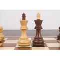 3.1" 俄罗斯萨格勒布国际象棋套装组合 - 金玫瑰木棋子配棋盘和棋盒