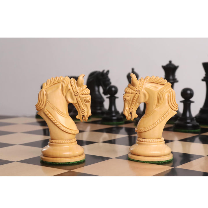 4.3" Imperator Luxury Staunton Combo Chess Set - Pieces in Ebony Wood with Board and Box