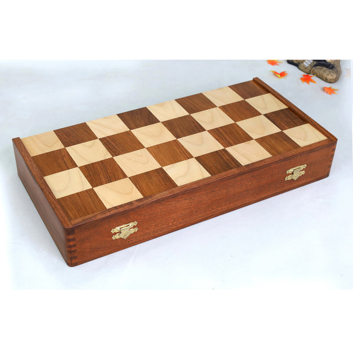 1950s' Fischer Dubrovnik Combo Chess Set with Folding Golden Rosewood & Maple Chess Board