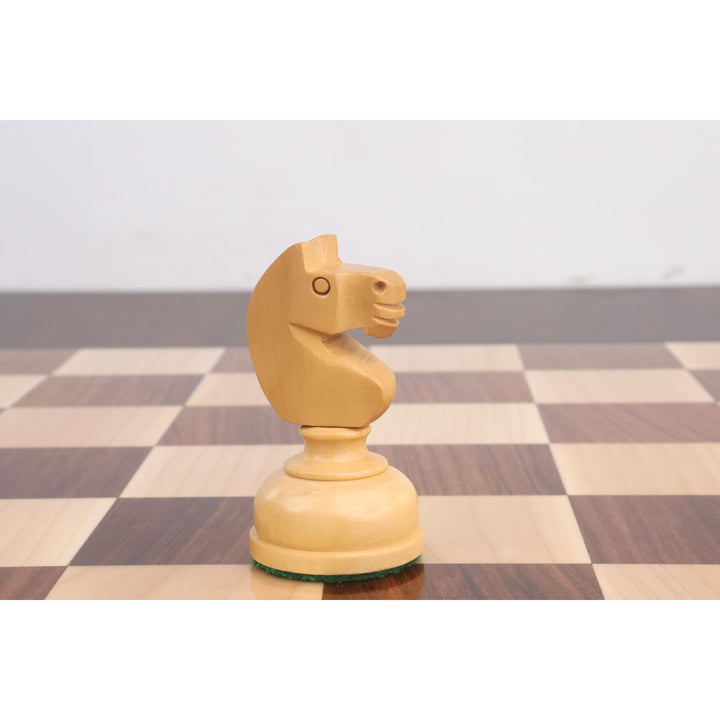 3,1" Bibliothek Combo Schachspiel - Staunton Schachfiguren + Brett- goldenes Palisanderholz
