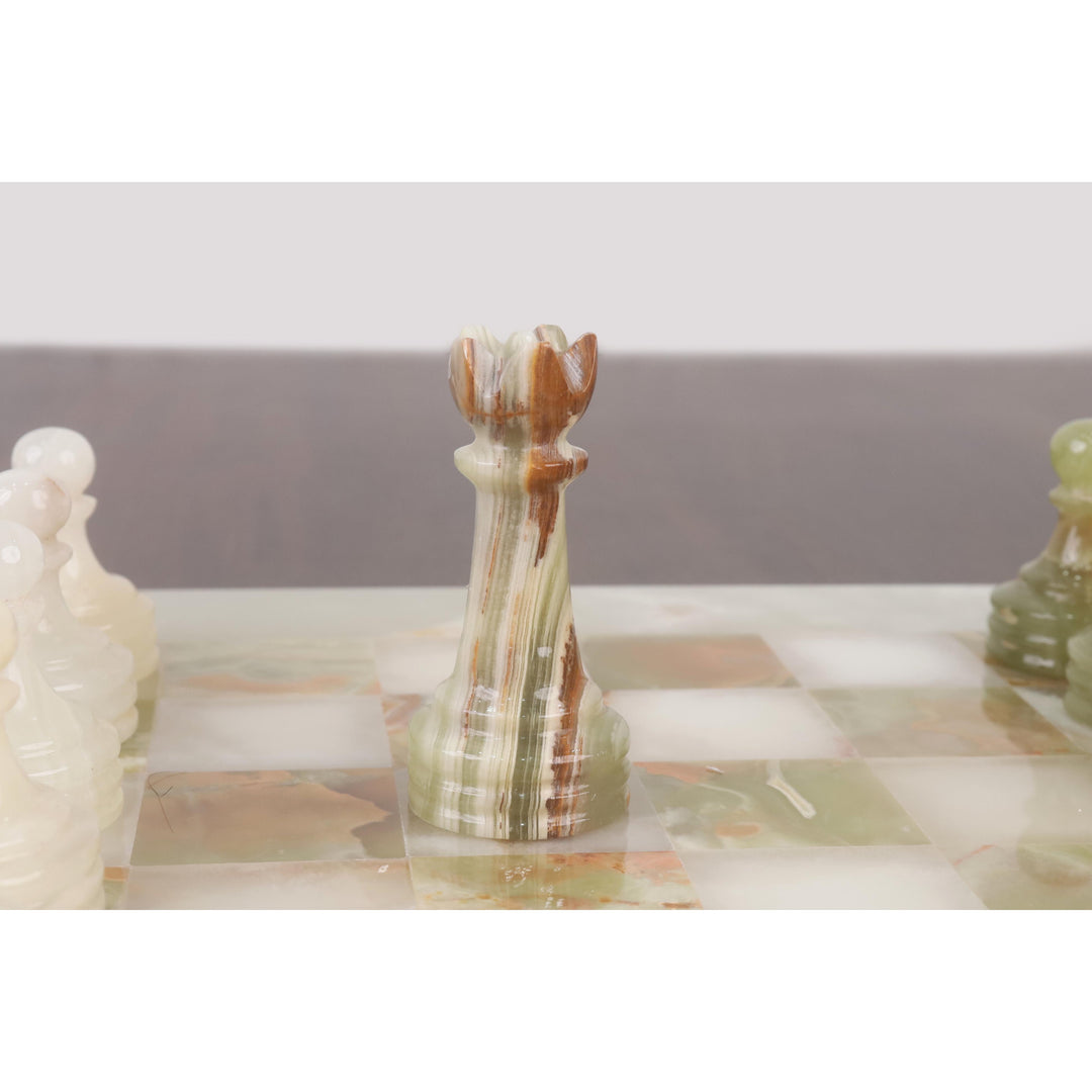 Onyx Marble & Stone Chess Pieces & Board Combo Set - 15" - Handcrafted Chess Set - Warehouse Clearance - Europe Shipping Only
