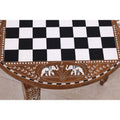 24" Boutique Luxury Round Chess Board Table - 25" High - Golden Rosewood & Acrylic