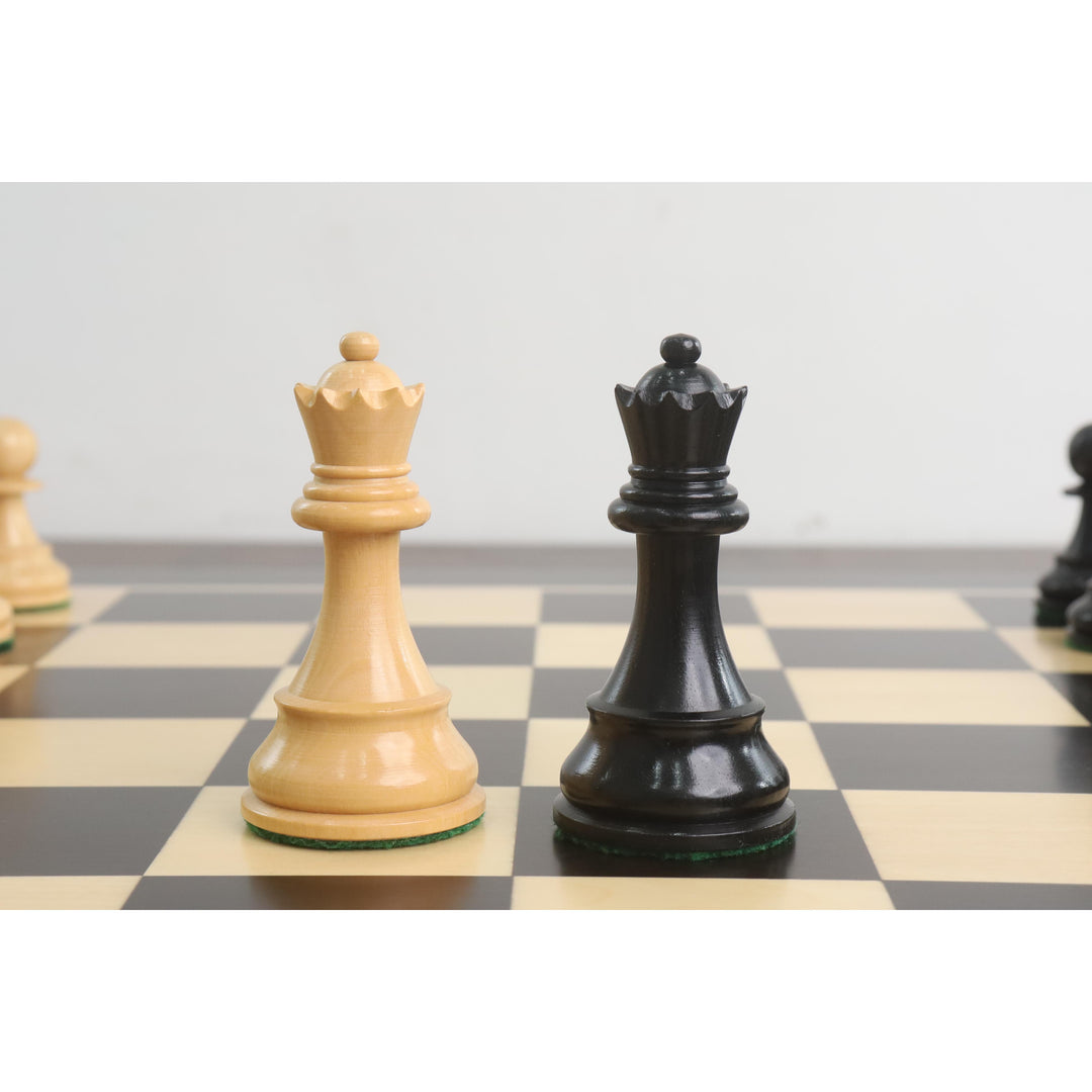 Slightly Imperfect 1972 Championship Fischer Spassky Chess Set - Chess Pieces Only - Double Weighted Ebony wood