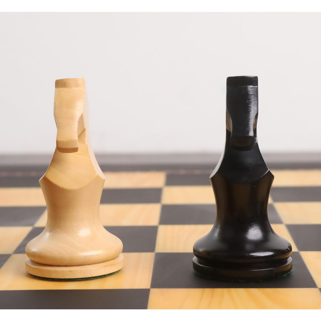Slightly Imperfect 3.9" Zadar Series Modern Minimalist Chess Set- Chess Pieces Only- Weighted Ebonised Boxwood