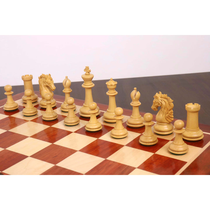 3.9" Heritage Series Staunton Chess Set Combo - Pieces in Bud Rosewood with 21" Chess Board and Storage Box