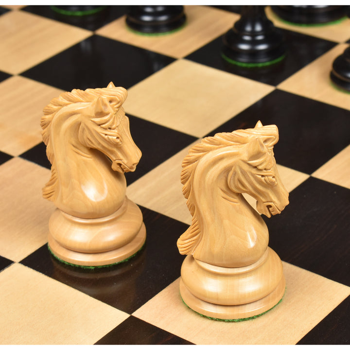 Slightly Imperfect Repro 2016 Sinquefield Staunton Chess Set - Chess Pieces Only - Ebony Wood - Triple Weight  - Warehouse Clearance - Europe Shipping Only