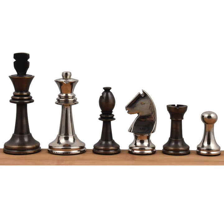 Brass Metal Staunton Inspired Luxury Chess Pieces