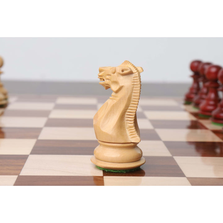 Jeu d'échecs de luxe Slightly Imperfect 3.1" Pro Staunton - Pièces d'échecs uniquement - Bois de rose Bud à triple lestage