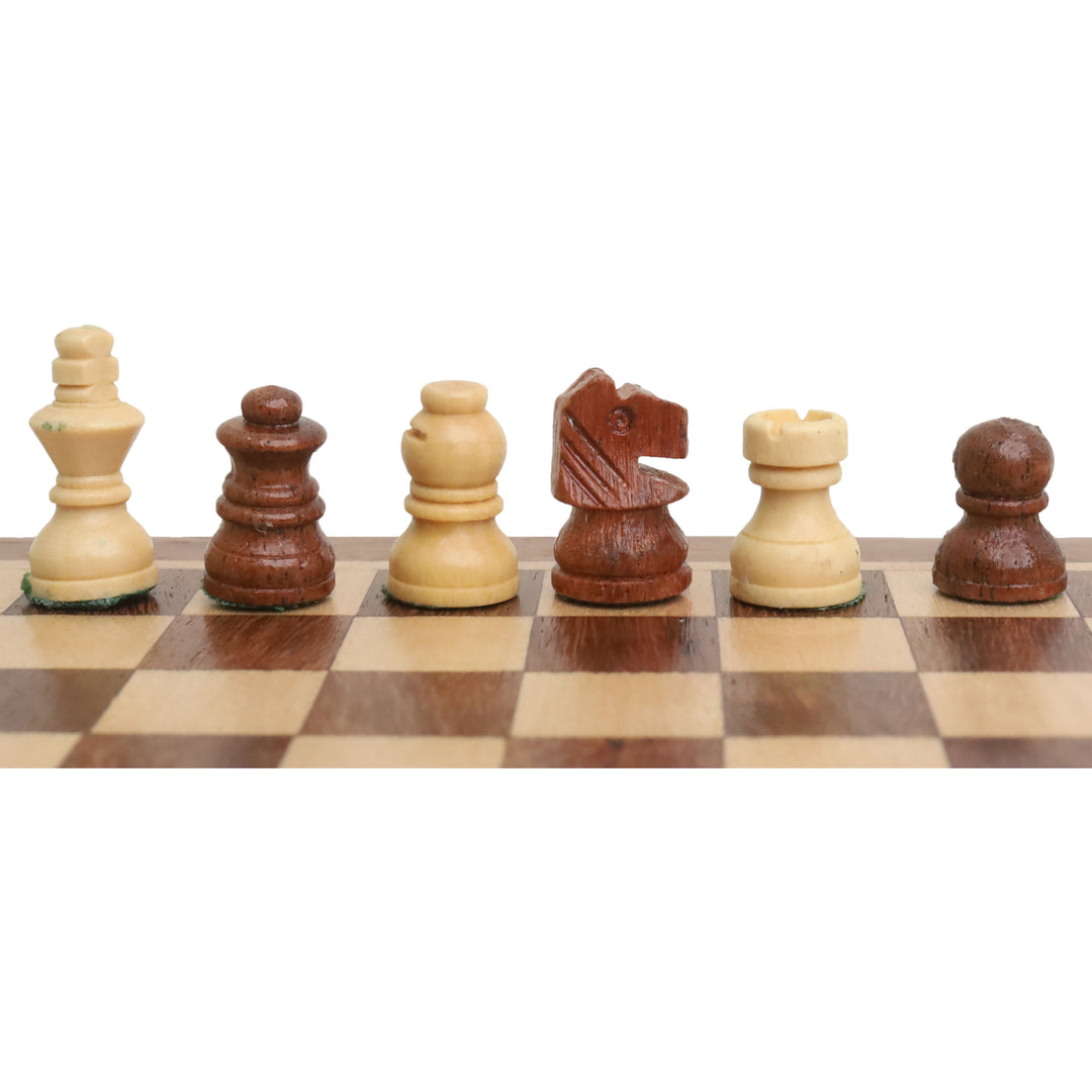 Slightly Imperfect Golden Rosewood Wooden Inlaid Magnetic Chess set 5" with Folding Board - Warehouse Clearance - USA Shipping Only
