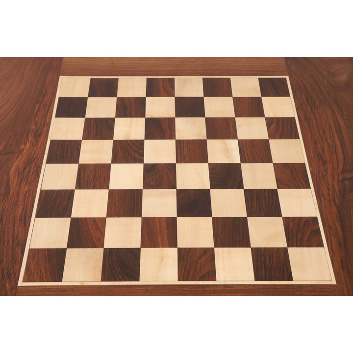 24" Chessmaster's Series Chess Board Table with Drawers - 27" Height- Golden Rosewood & Maple Wood