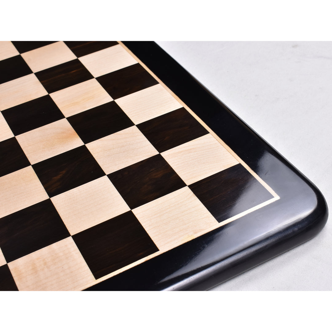 Slightly Imperfect 19" Solid Inlaid Ebony & Maple Wood Chess board - Square of 50 mm