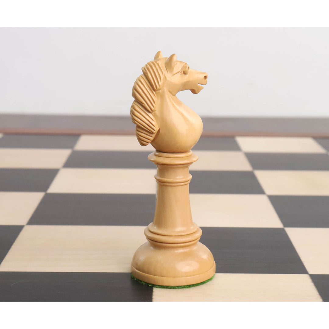 4" Juego de Ajedrez Edinburgh Northern Upright Pre-Staunton - Sólo piezas de ajedrez - Madera de ébano