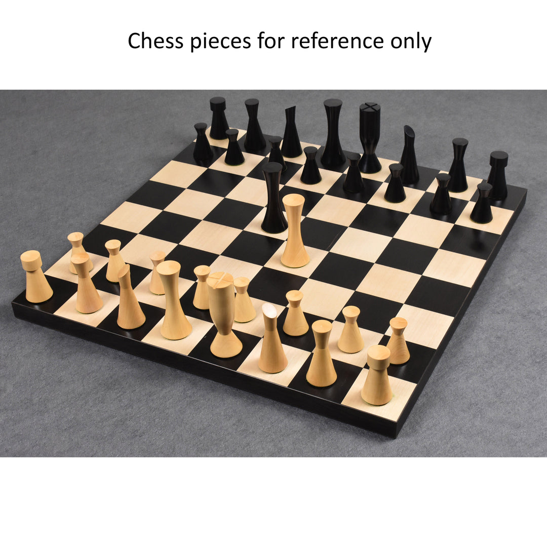 Borderless Chess board - 55 mm Square - Solid Inlaid Ebony & Maple Wood - 17.7 inch - Warehouse Clearance - Europe Shipping Only