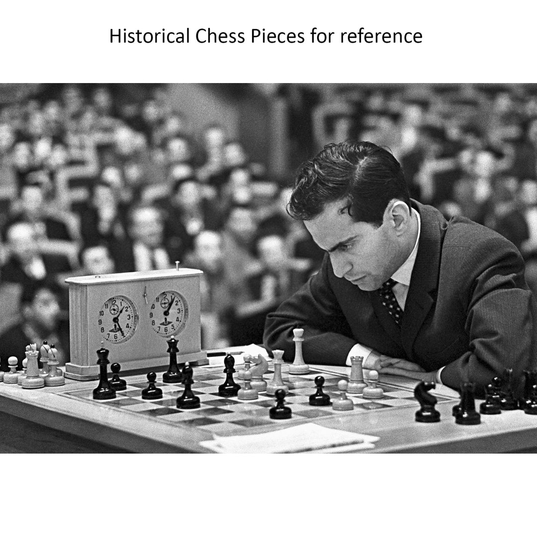 Slightly Imperfect 1960's Soviet Championship Tal Chess Set- Chess Pieces Only - Golden Rosewood - 4" King