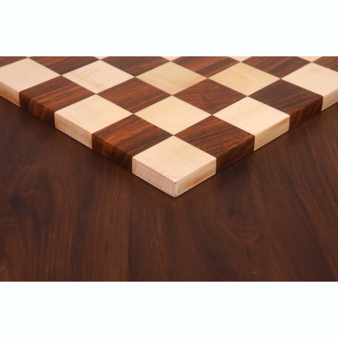 Borderless Hardwood End Grain Chess Board - Golden Rosewood & Maple-50 mm square
