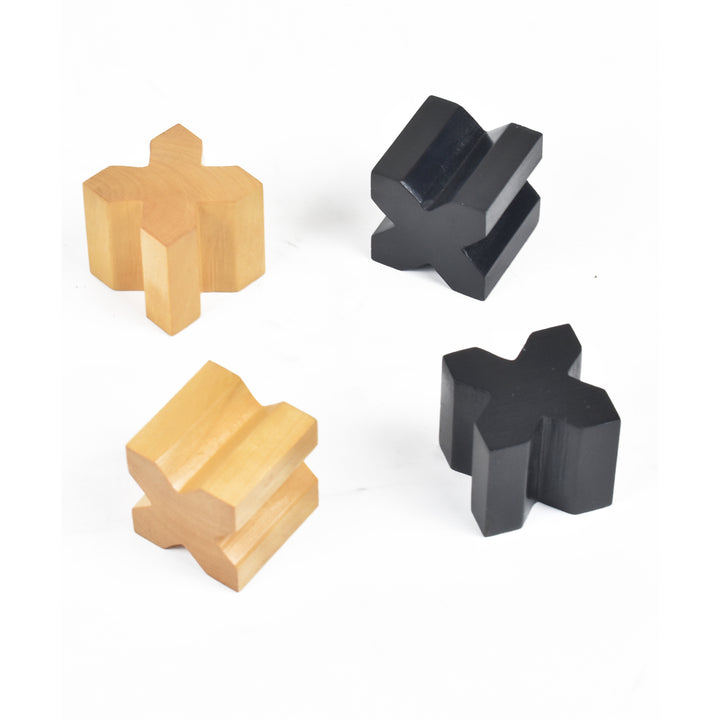 Reproduced 1923 Bauhaus Chess Set- Chess Pieces Only - Abstract set - Ebonised Boxwood - 2" King - UK Shipping Only