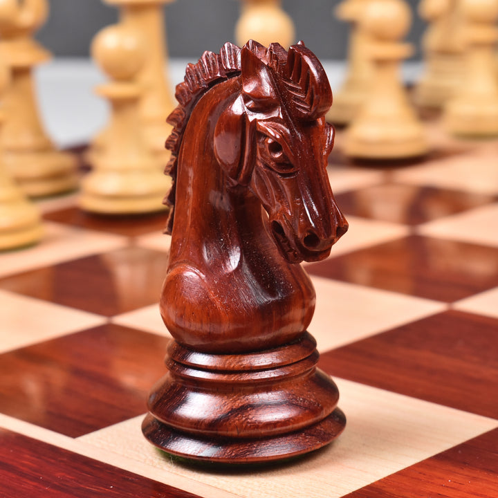 3.7" Emperor Series Staunton Chess Set- Chess Pieces Only- Double Weighted Bud Rosewood - Warehouse Clearance - USA Shipping Only