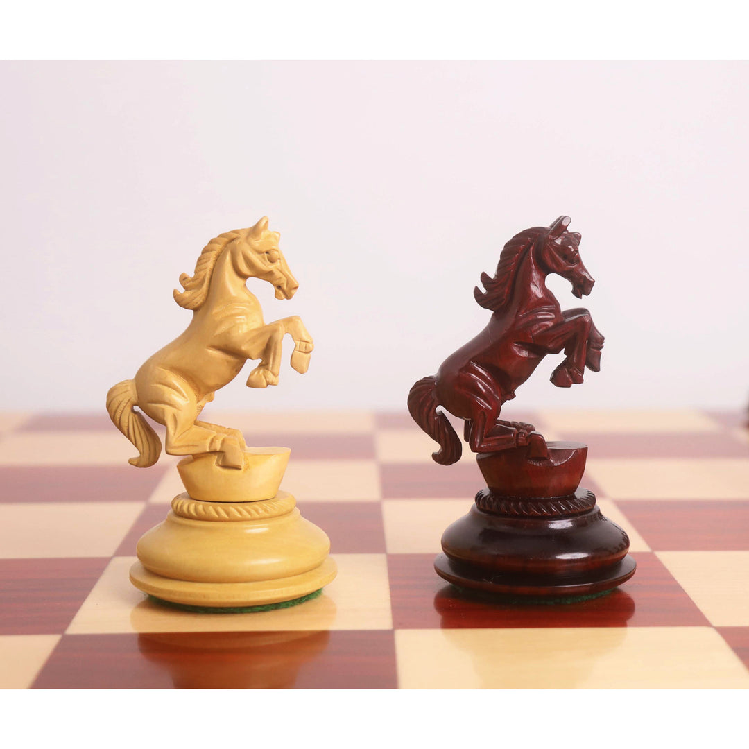 4.5" Incitatus Luxury Staunton Chess Set – Chess Pieces Only - Triple Weighted - Bud Rosewood