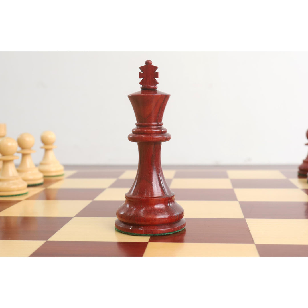 Jeu d'échecs Fischer Spassky du Championnat de 1972 - Pièces d'échecs uniquement - Bois de rose Bud doublement lesté