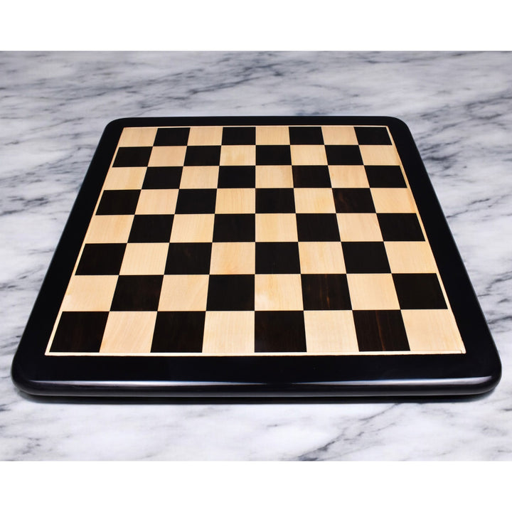 3.3" Spiraled Steed Luxury Chess Set - Ebony & Boxwood with Board and Leatherette Coffer Storage Box