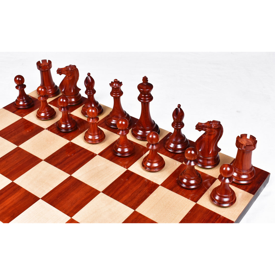 Slightly Imperfect 4" Sleek Staunton Luxury Chess Set- Chess Pieces Only - Triple Weighted Bud Rose Wood