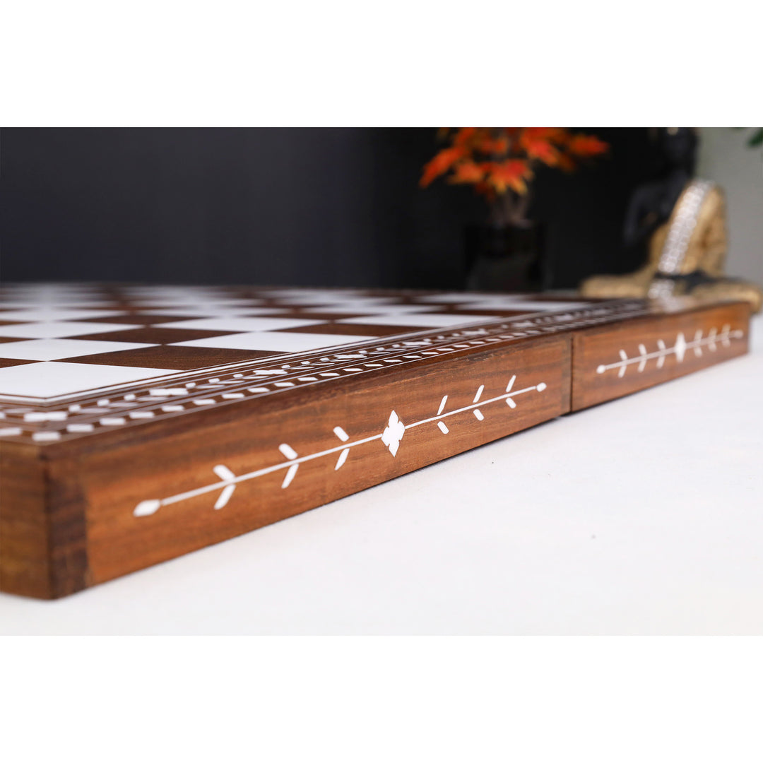 3.9" Craftsman Staunton Chess Set Inlaid Wooden Folding Chess board - 55mm Square