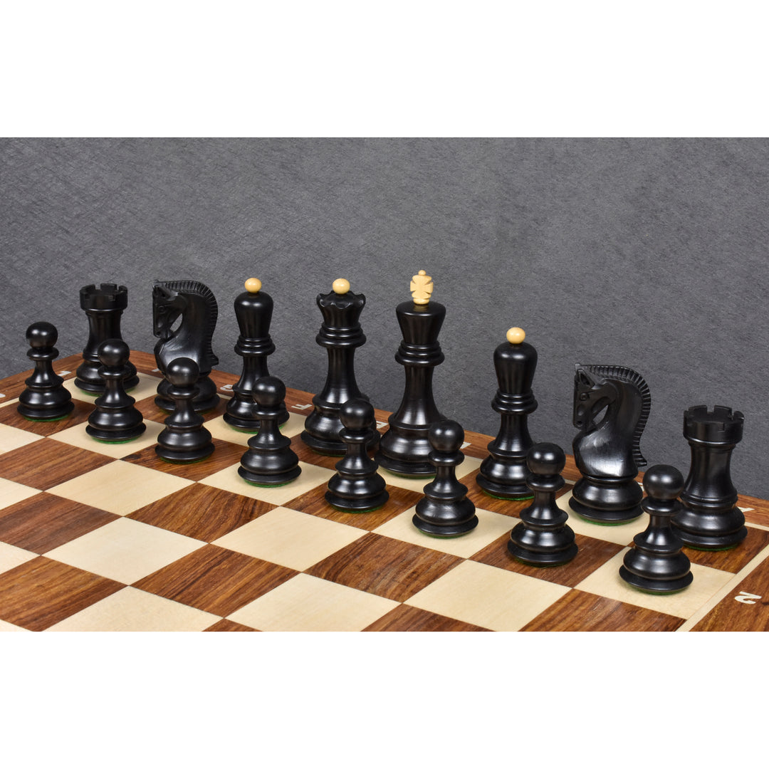 3.9" Russian Zagreb 59' Series Chess Set- Chess Pieces Only - Weighted Ebonised wood - Warehouse Clearance - USA Shipping Only